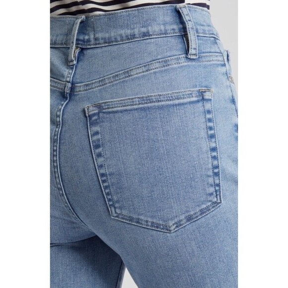 New FRAME Le Easy Flare High Rise Raw Hem Light Blue Jeans Babitz Size 29 - Picture 4 of 15